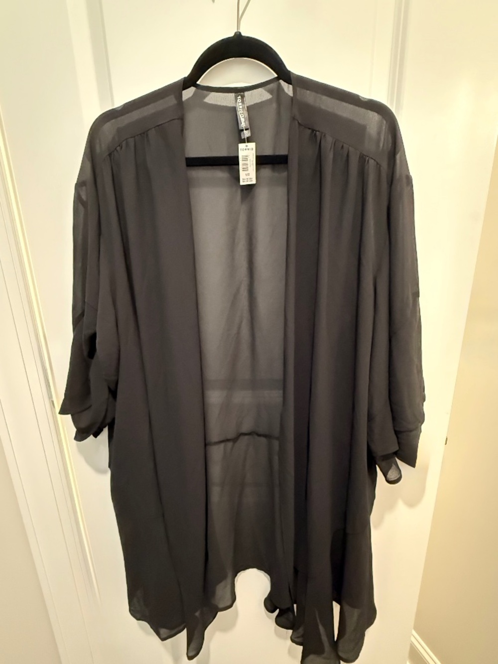 NWT: TORRID CURVE SHEER CHIFFON ROBE BLACK SIZE 1/2